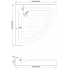 Cabină de duș Mexen Rio semicirculară 70 x 70 cm, sticlă mată, crom + cadă Rio, alb - 863-070-070-01-30-4710