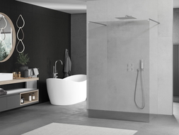 Mexen Kioto szabadon álló zuhanyfal 150 x 200 cm, átlátszó 8 mm, króm - 800-150-002-01-00