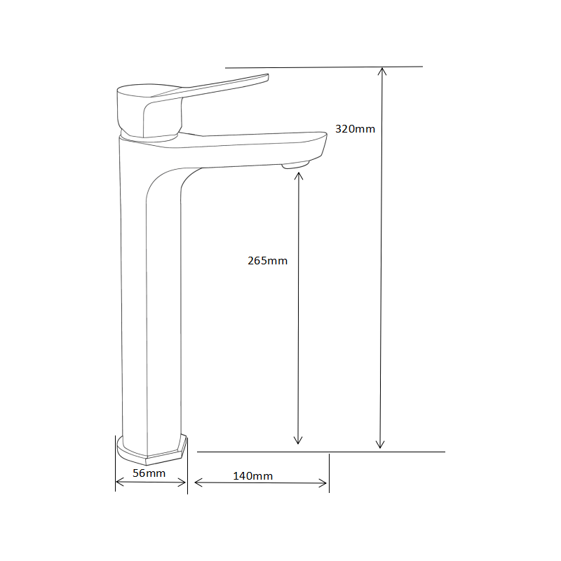 Mexen Lerma baterie de lavoar înaltă, aurie - 74310-50