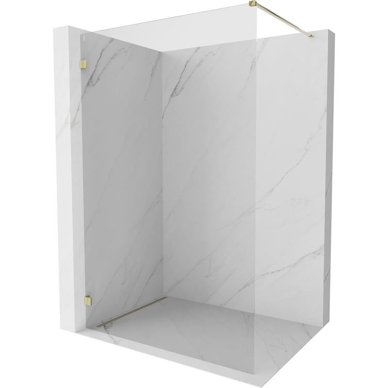 Mexen Lunar panou de duș Walk-in stânga 140 x 200 cm, transparent 8 mm, auriu - 830-140-000-50-00-L
