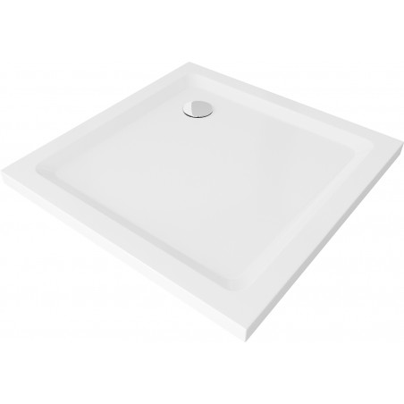 Mexen Flat slim négyzet alakú zuhanytálca 70 x 70 cm, fehér, króm szifon - 40107070