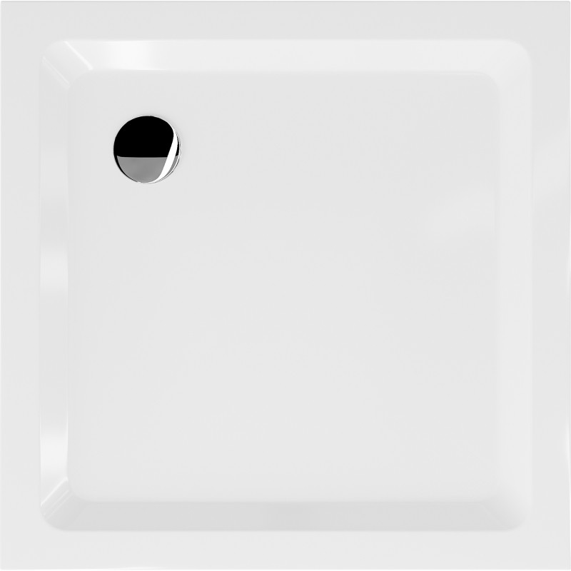 Mexen Flat slim négyzet alakú zuhanytálca 70 x 70 cm, fehér, króm szifon - 40107070
