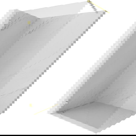 Mexen Lunar perete de duș Walk-in stânga 80 x 200 cm, transparent 8 mm, auriu periat - 830-080-000-55-00-L