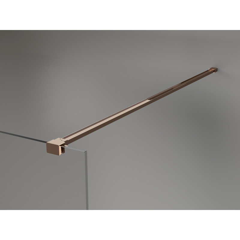 Mexen Lunar Walk-in zuhanyfal bal 130 x 200 cm, átlátszó 8 mm, rózsaszín arany - 830-130-000-60-00-L