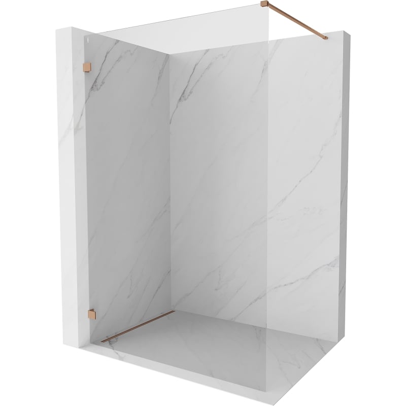 Mexen Lunar perete de duș Walk-in stânga 80 x 200 cm, transparent 8 mm, cupru periat - 830-080-000-65-00-L