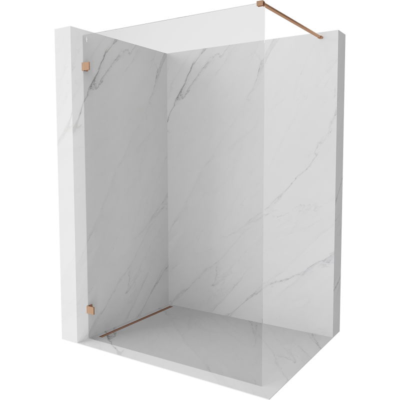 Mexen Lunar perete de duș Walk-in stânga 140 x 200 cm, transparent 8 mm, cupru periat - 830-140-000-65-00-L