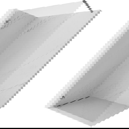 Mexen Lunar perete de duș Walk-in stânga 140 x 200 cm, transparent 8 mm, gri armat periat - 830-140-000-66-00-L