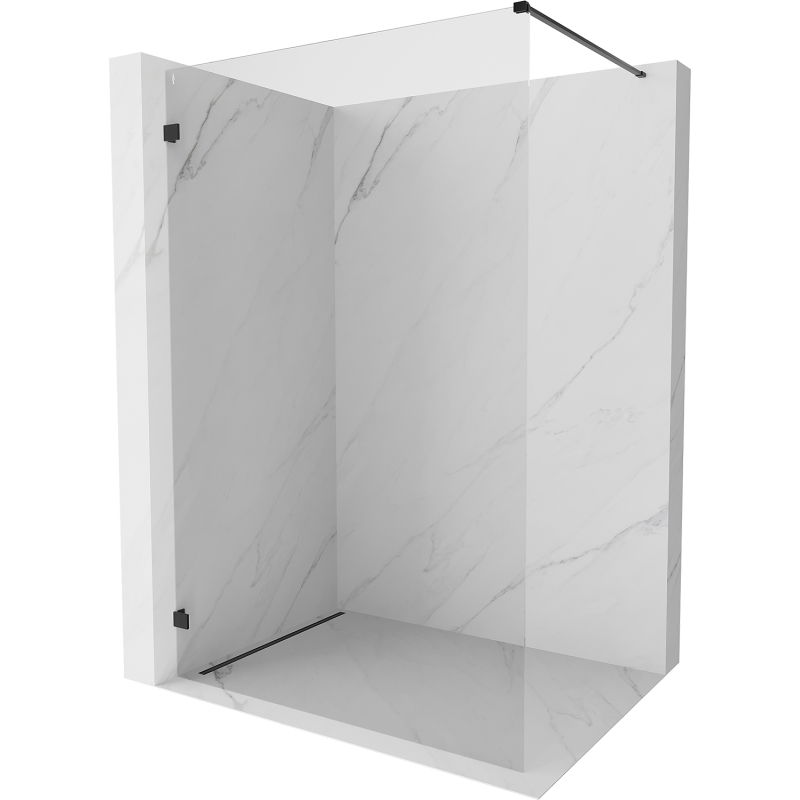 Mexen Lunar zuhanyfal Walk-in bal 140 x 200 cm, átlátszó 8 mm, fekete - 830-140-000-70-00-L