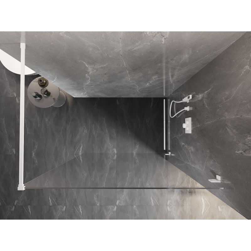 Mexen Lunar zuhanyfal Walk-in jobb 50 x 200 cm, átlátszó 8 mm, fehér - 830-050-000-20-00-P