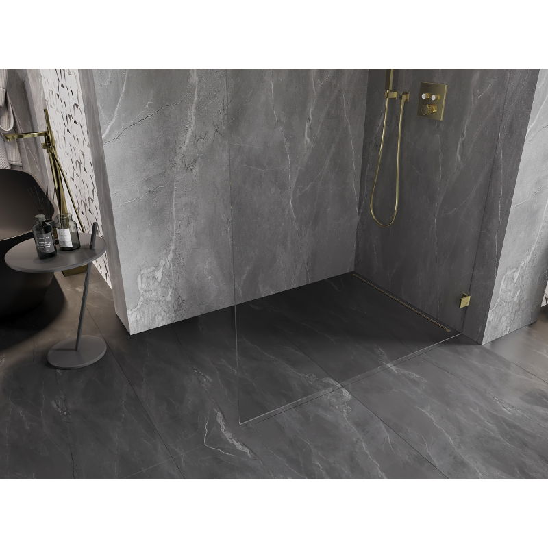Mexen Lunar perete de duș Walk-in dreapta 90 x 200 cm, transparent 8 mm, auriu - 830-090-000-50-00-P