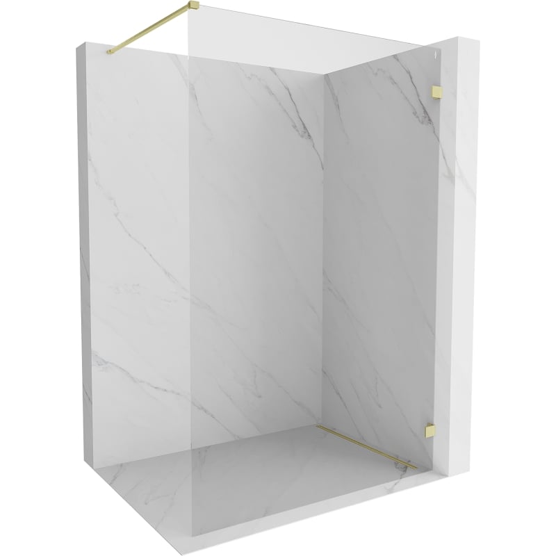 Perete de duș Mexen Lunar Walk-in dreapta 100 x 200 cm, transparent 8 mm, auriu periat - 830-100-000-55-00-P