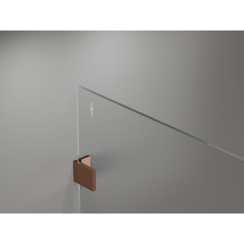 Mexen Lunar Walk-in zuhanyfal, jobb oldali 60 x 200 cm, átlátszó 8 mm, rózsaarany - 830-060-000-60-00-P