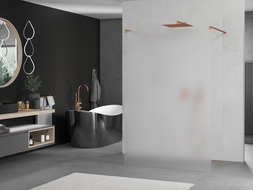 Mexen Kioto szabadon álló zuhanyfal 120 x 200 cm, matt üveg 8 mm, rózsaarany - 800-120-002-60-30