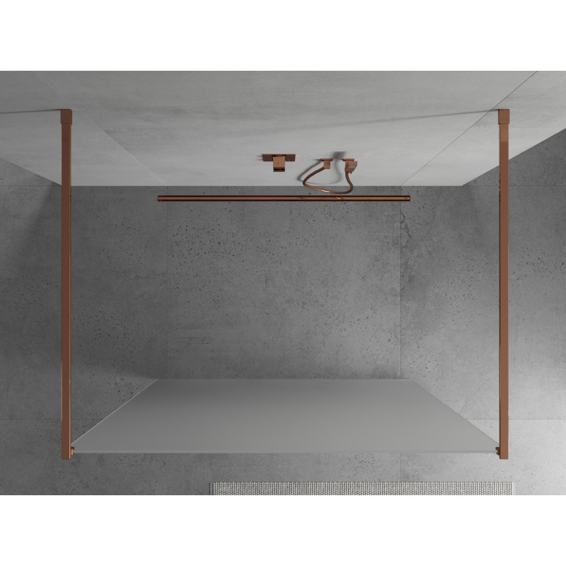 Mexen Kioto szabadon álló zuhanyfal 120 x 200 cm, matt 8 mm, rózsaarany - 800-120-002-60-30