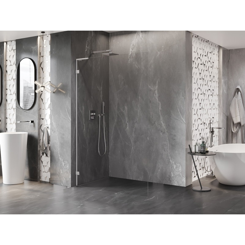 Mexen Lunar L Walk-in bal oldali zuhanyfal 100 x 200 cm, átlátszó 8 mm, króm - 830L-100-000-01-00-L