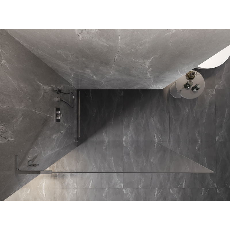 Mexen Lunar L perete de duș Walk-in stânga 110 x 200 cm, transparent 8 mm, crom - 830L-110-000-01-00-L