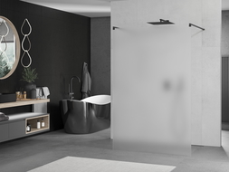 Mexen Kioto perete de duș independent 110 x 200 cm, geam mat 8 mm, negru - 800-110-002-70-30