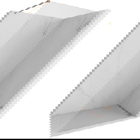 Mexen Lunar zuhanyfal Walk-in jobb 130 x 200 cm, átlátszó 8 mm, kefélt réz - 830-130-000-65-00-P