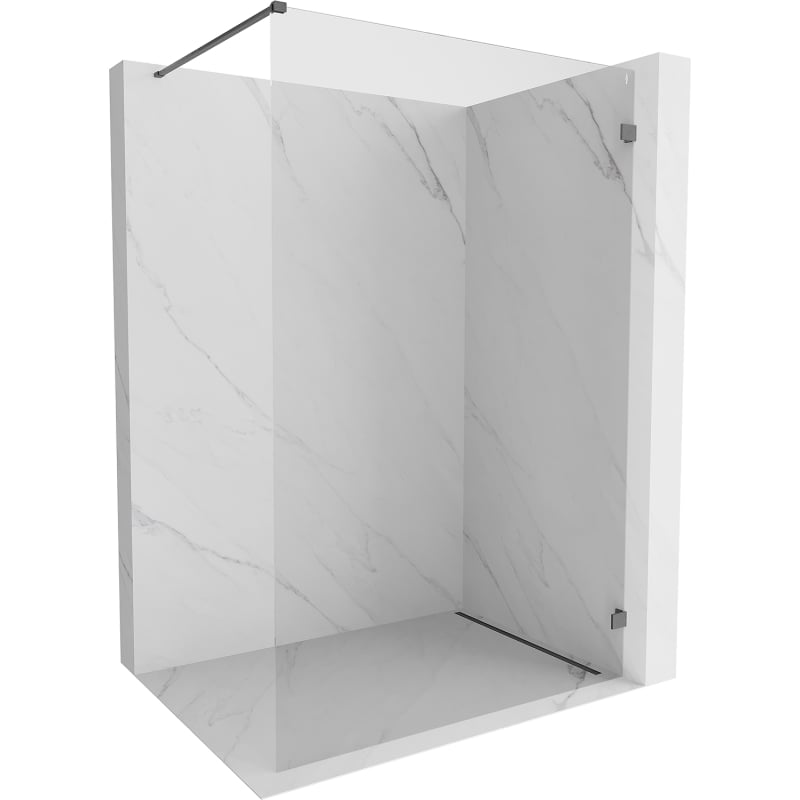 Mexen Lunar perete de duș Walk-in dreapta 60 x 200 cm, transparent 8 mm, gri armat periat - 830-060-000-66-00-P