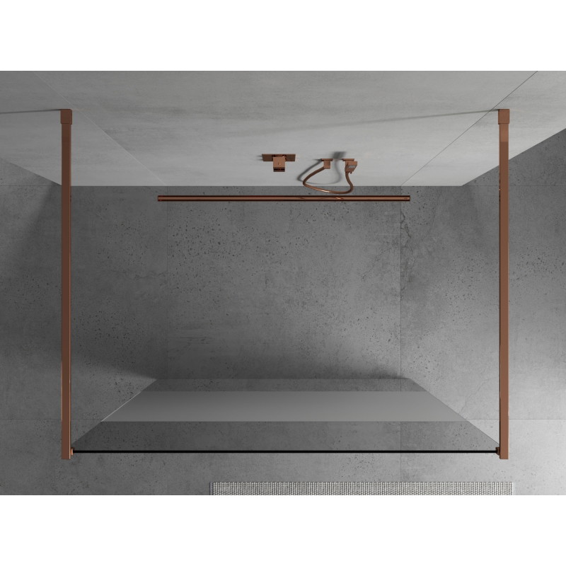 Mexen Kioto panou de duș freestanding 100 x 200 cm, transparent/mat 8 mm, aur roz - 800-100-002-60-35