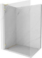 Mexen Lunar L perete de duș Walk-in stânga 80 x 200 cm, transparent 8 mm, auriu periat - 830L-080-000-55-00-L