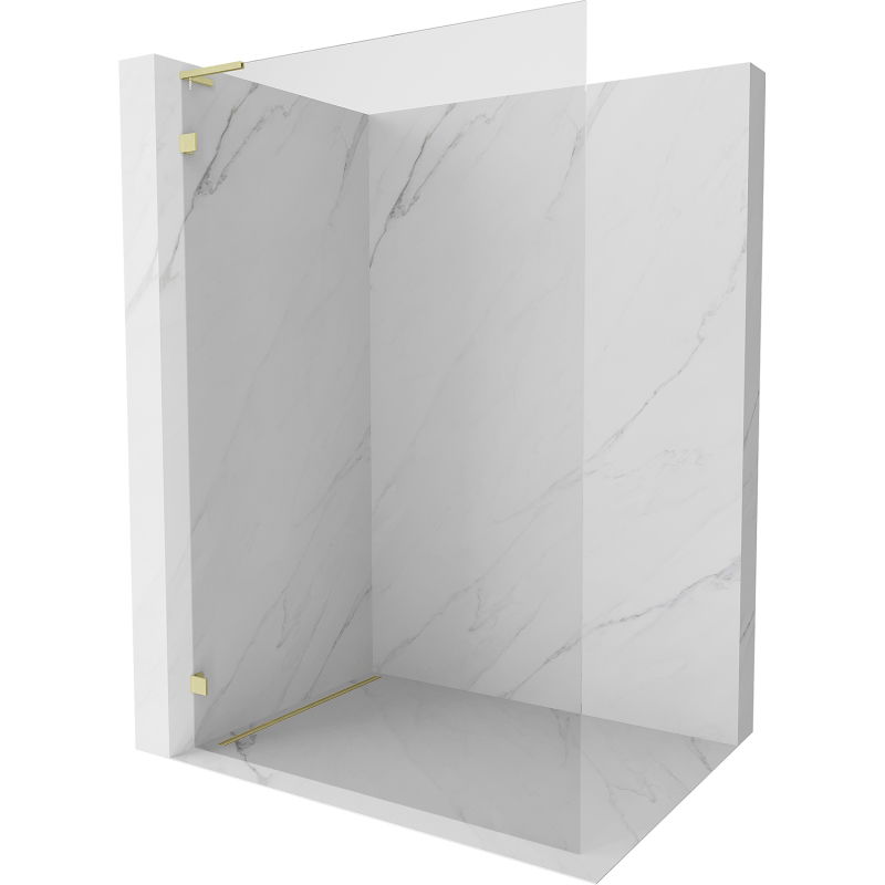 Mexen Lunar L perete de duș Walk-in stânga 90 x 200 cm, transparent 8 mm, auriu periat - 830L-090-000-55-00-L
