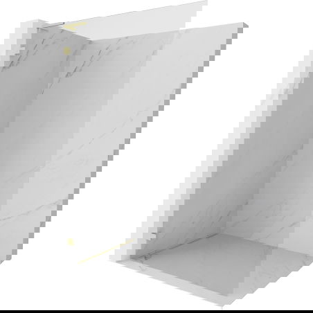 Perete de duș Mexen Lunar L Walk-in stânga 100 x 200 cm, transparent 8 mm, auriu periat - 830L-100-000-55-00-L