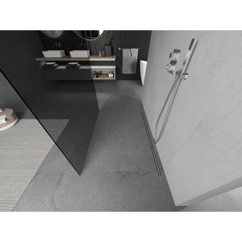 Mexen Kioto perete de duș de sine stătător 100 x 200 cm, grafit 8 mm, crom - 800-100-002-01-40