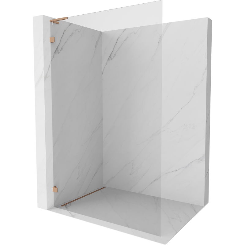 Mexen Lunar L perete de duș Walk-in stânga 80 x 200 cm, transparent 8 mm, cupru periat - 830L-080-000-65-00-L