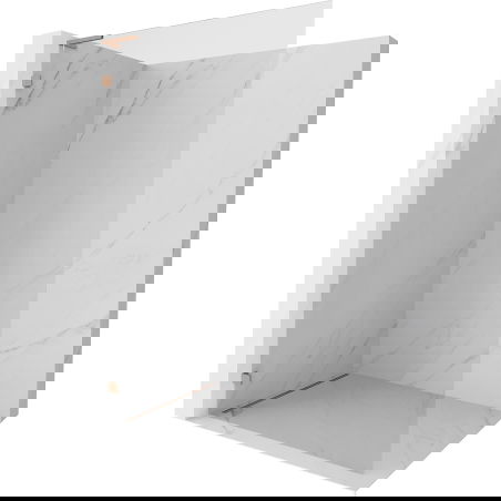 Mexen Lunar L perete de duș Walk-in stânga 80 x 200 cm, transparent 8 mm, cupru periat - 830L-080-000-65-00-L