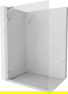 Mexen Lunar L perete de duș Walk-in stânga 80 x 200 cm, transparent 8 mm, cupru periat - 830L-080-000-65-00-L