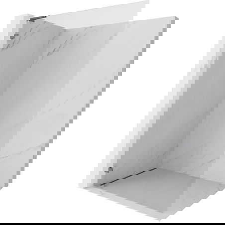 Mexen Lunar L perete de duș Walk-in stânga 80 x 200 cm, transparent 8 mm, gri înarmat periat - 830L-080-000-66-00-L