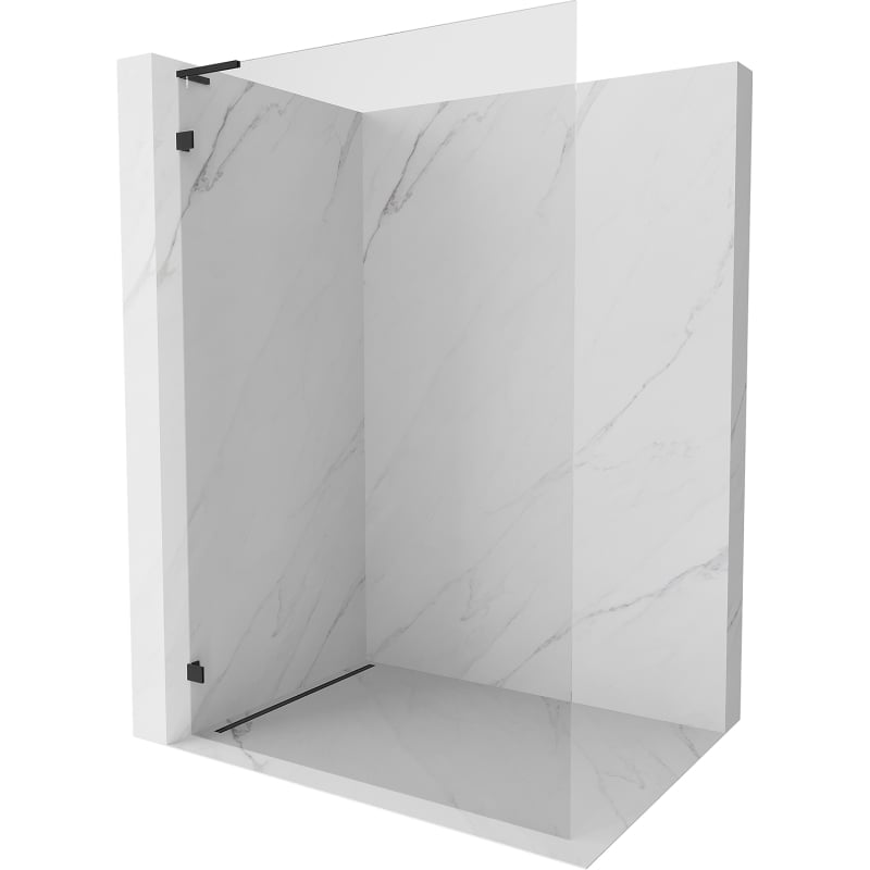 Mexen Lunar L perete de duș Walk-in stânga 80 x 200 cm, transparent 8 mm, negru - 830L-080-000-70-00-L