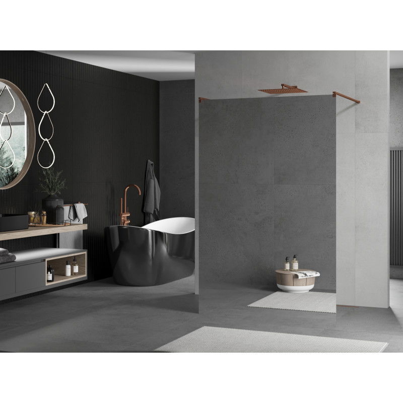 Mexen Kioto perete de duș liber 120 x 200 cm, oglindă 8 mm, aur roz - 800-120-002-60-50