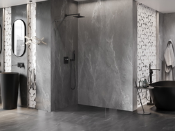 Mexen Lunar L perete de duș Walk-in stânga 120 x 200 cm, transparent 8 mm, gun metal - 830L-120-000-95-00-L