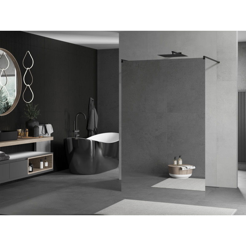 Mexen Kioto perete de duș independent 120 x 200 cm, oglindă 8 mm, negru - 800-120-002-70-50