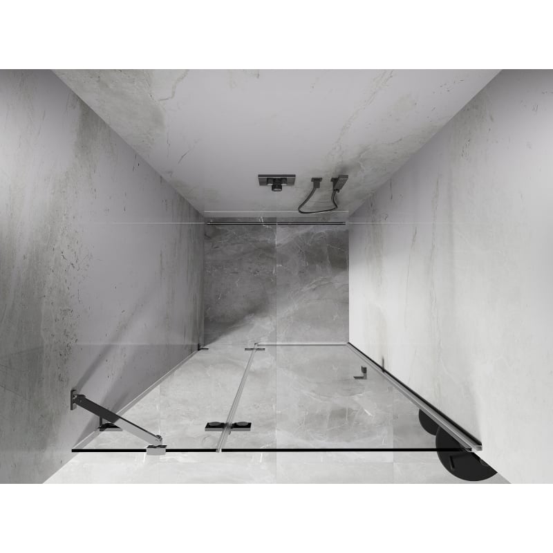 Mexen Lunar ușă de duș rabatabilă stânga 75 cm, transparentă, crom - 834-075-000-01-00-L