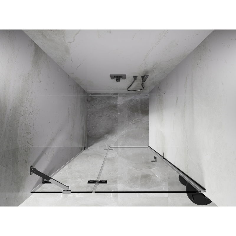 Mexen Lunar uși de duș batante stânga 125 cm, transparent, crom - 834-125-000-01-00-L