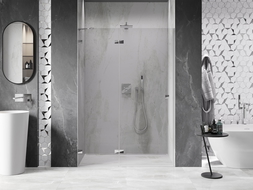 Mexen Lunar uşă de duș batantă stângă 140 cm, transparentă, crom - 834-140-000-01-00-L