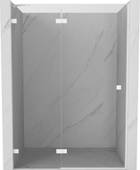 Mexen Lunar ușă de duș batantă stânga 135 cm, transparentă, albă - 834-135-000-20-00-L