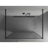 Mexen Kioto szabadon álló zuhanyfal 130 x 200 cm, fekete keret 8 mm, fekete - 800-130-002-70-70