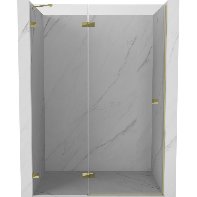 Mexen Lunar ușă de duș batantă stânga 130 cm, transparent, auriu - 834-130-000-50-00-L