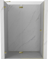 Mexen Lunar ușă de duș batantă stânga 130 cm, transparent, auriu - 834-130-000-50-00-L