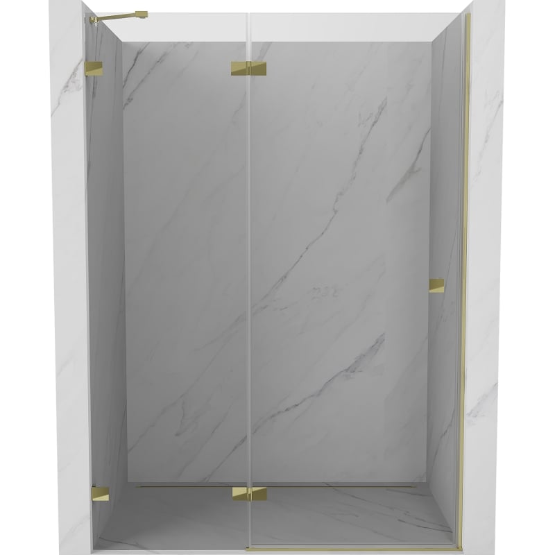 Mexen Lunar uși de duș oscilante stânga 135 cm, transparent, auriu - 834-135-000-50-00-L
