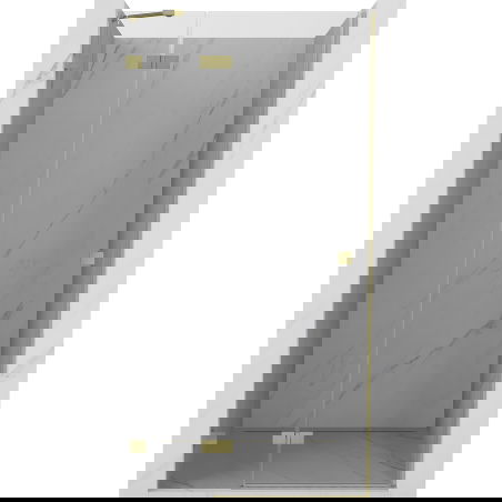 Uși de duș batante stângi Mexen Lunar 110 cm, transparente, aurii periate - 834-110-000-55-00-L