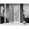Mexen Lunar uși de duș batante stânga 135 cm, transparente, auriu periat - 834-135-000-55-00-L