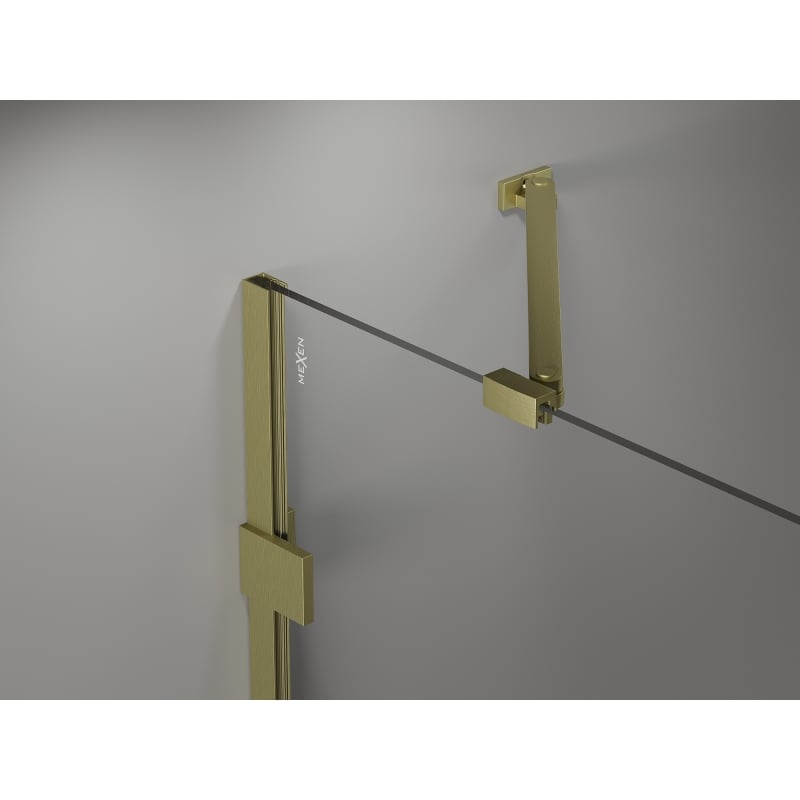Mexen Lunar ușă de duș pivotantă stânga 140 cm, transparentă, aurie periată - 834-140-000-55-00-L