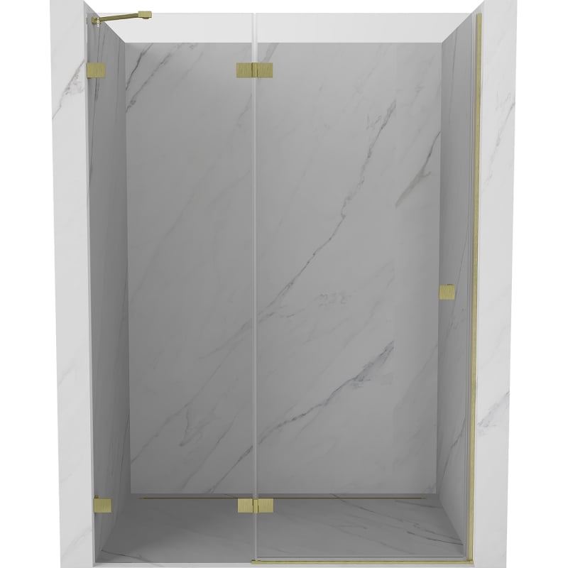 Mexen Lunar uși de duș pivotante stânga 140 cm, transparente, auriu periat - 834-140-000-55-00-L