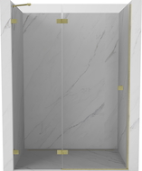Mexen Lunar uși de duș pivotante stânga 140 cm, transparente, auriu periat - 834-140-000-55-00-L