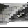 Mexen Kioto perete de duș liber 140 x 200 cm, grilaj negru 8 mm, auriu - 800-140-002-50-77